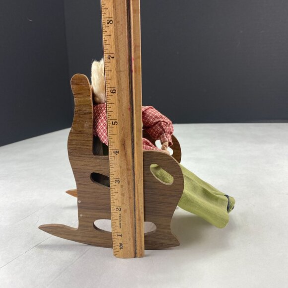 Vintage Dried Apple Head Folk Art Doll in Rocking Chair - Picture 10 of 10